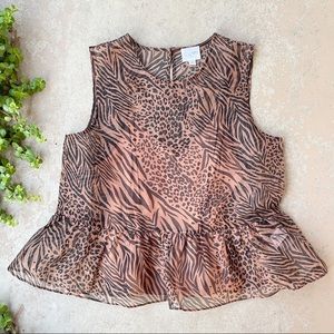 CAMI NYC Amira Jungle Print Silk Sleeveless Top